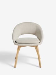 Light Natural Tweedy Plain Hewitt Dining Chairs Set of 2 - Image 2 of 6