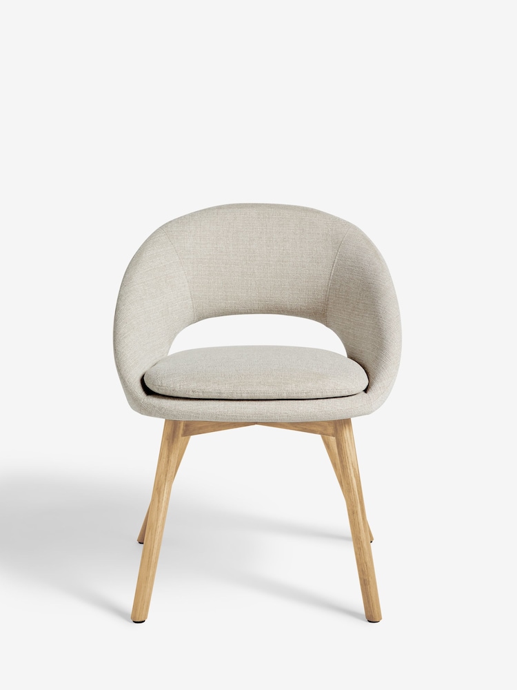Light Natural Tweedy Plain Hewitt Dining Chairs Set of 2 - Image 2 of 6
