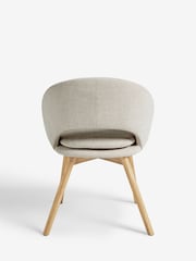 Light Natural Tweedy Plain Hewitt Dining Chairs Set of 2 - Image 3 of 6