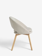 Light Natural Tweedy Plain Hewitt Dining Chairs Set of 2 - Image 5 of 6
