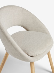 Light Natural Tweedy Plain Hewitt Dining Chairs Set of 2 - Image 6 of 6