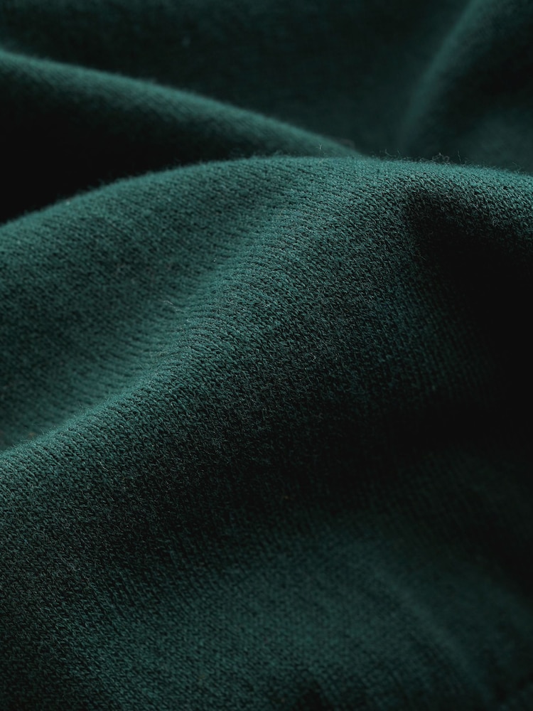 Green Dark Regular Fit Knitted Long Sleeve Polo Shirt - Image 8 of 8