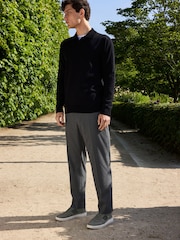 Black Regular Fit Cotton Rich Polo Neck Jumper - Image 2 of 7