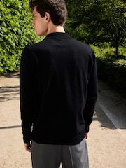 Black Regular Fit Cotton Rich Polo Neck Jumper - Image 3 of 7
