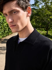 Black Regular Fit Cotton Rich Polo Neck Jumper - Image 4 of 7
