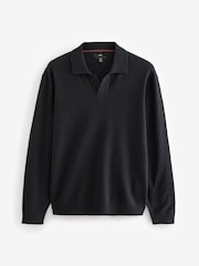 Black Regular Fit Cotton Rich Polo Neck Jumper - Image 5 of 7