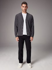 Charcoal Grey Regular Fit Cotton Rich Cardigan - Image 2 of 7