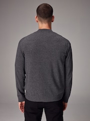 Charcoal Grey Regular Fit Cotton Rich Cardigan - Image 3 of 7