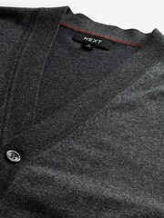 Charcoal Grey Regular Fit Cotton Rich Cardigan - Image 6 of 7