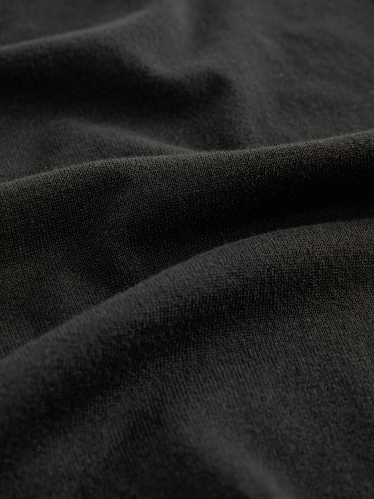שחור - Regular Fit Cotton Rich Crew Jumper - Image 6 of 7