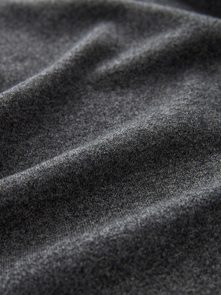 Charcoal Grey Plain Regular Fit Cotton Rich Crew Jumper - Image 8 of 8