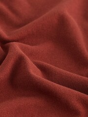 Clay Red Plain Regular Fit Cotton Rich Crew Jumper - Image 7 of 7