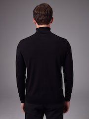 Black Regular Fit Cotton Rich Roll Neck Jumper - Image 3 of 8
