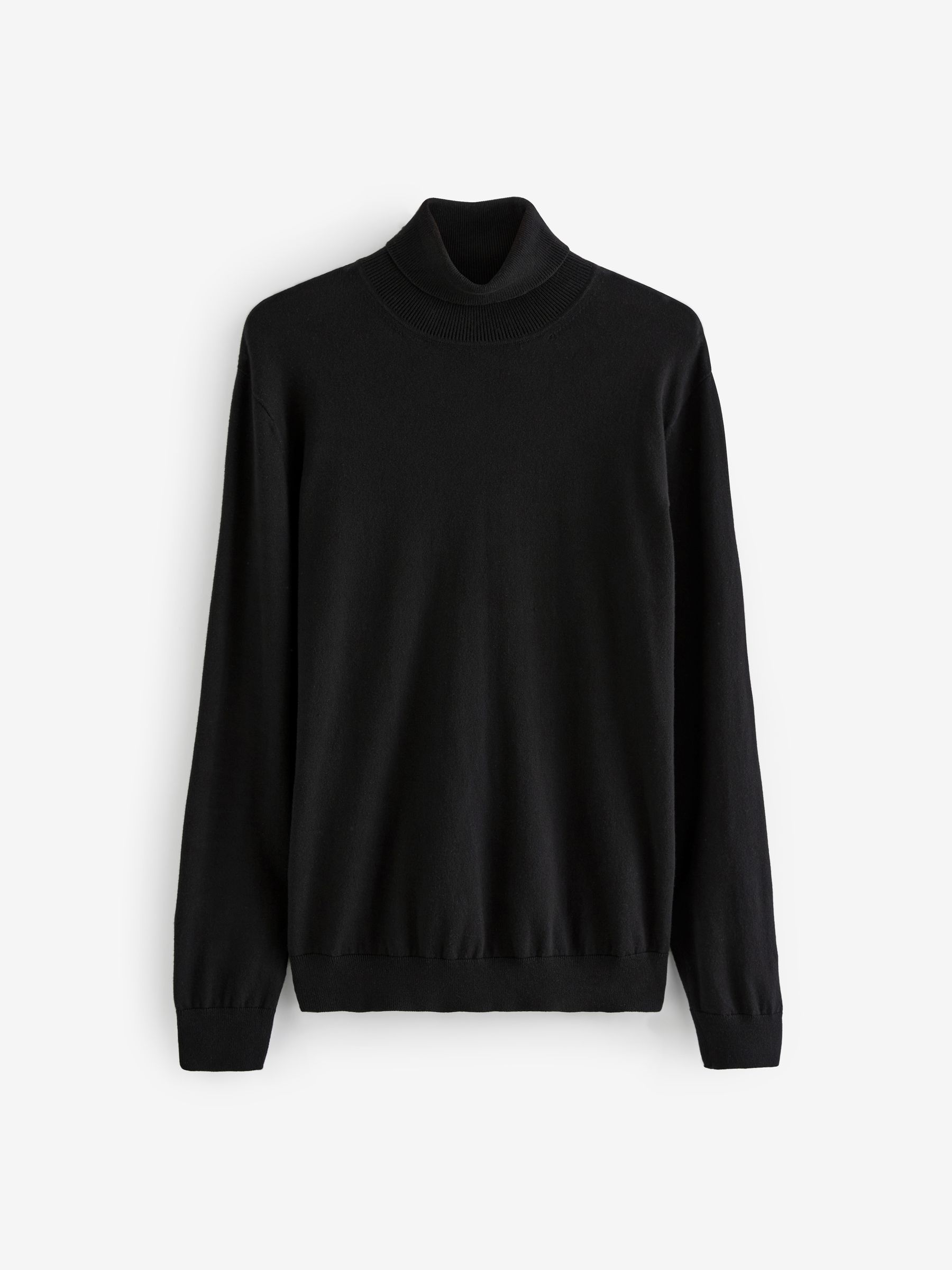 Buy Black Regular Fit Cotton Rich Roll Neck Jumper from Next USA