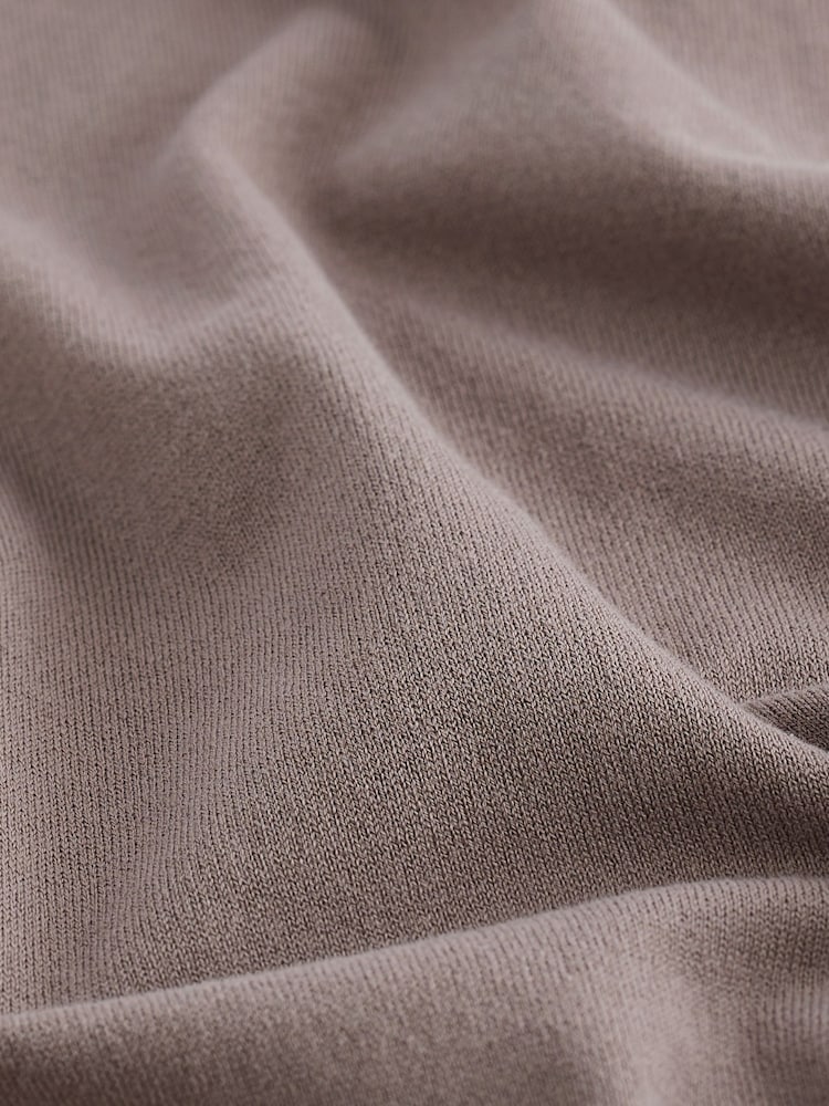 Neutral Brown Regular Fit Cotton Rich Roll Neck Jumper - Image 6 of 6