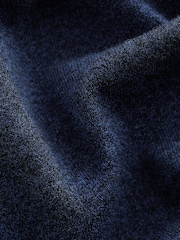 Blue Marl Regular Fit Knitted Long Sleeve Polo Shirt - Image 8 of 8