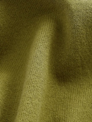 Green Olive Regular Fit Knitted Long Sleeve Polo Shirt - Image 7 of 7