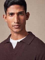 Brown Regular Fit Cotton Rich Polo Neck Jumper - Image 4 of 7