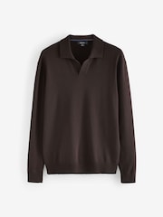 Brown Regular Fit Cotton Rich Polo Neck Jumper - Image 5 of 7