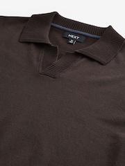 Brown Regular Fit Cotton Rich Polo Neck Jumper - Image 6 of 7