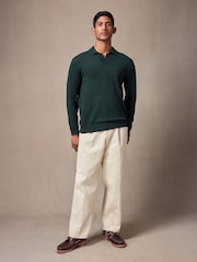 Green Regular Fit Cotton Rich Polo Neck Jumper - Image 2 of 7