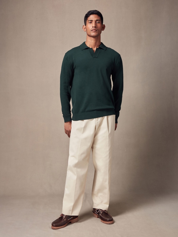 Green Regular Fit Cotton Rich Polo Neck Jumper - Image 2 of 7