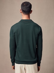 Green Regular Fit Cotton Rich Polo Neck Jumper - Image 3 of 7