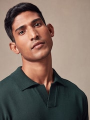Green Regular Fit Cotton Rich Polo Neck Jumper - Image 4 of 7