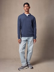 Blue Regular Fit Cotton Rich Polo Neck Jumper - Image 2 of 7