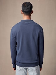 Blue Regular Fit Cotton Rich Polo Neck Jumper - Image 3 of 7