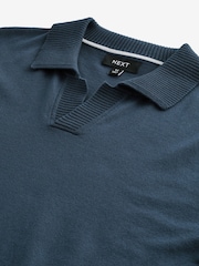 Blue Regular Fit Cotton Rich Polo Neck Jumper - Image 6 of 7