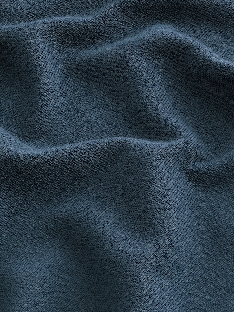 Blue Regular Fit Cotton Rich Polo Neck Jumper - Image 7 of 7