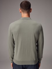VERT SAUGE - Polo en maille à manches longues - Image 3 de 8