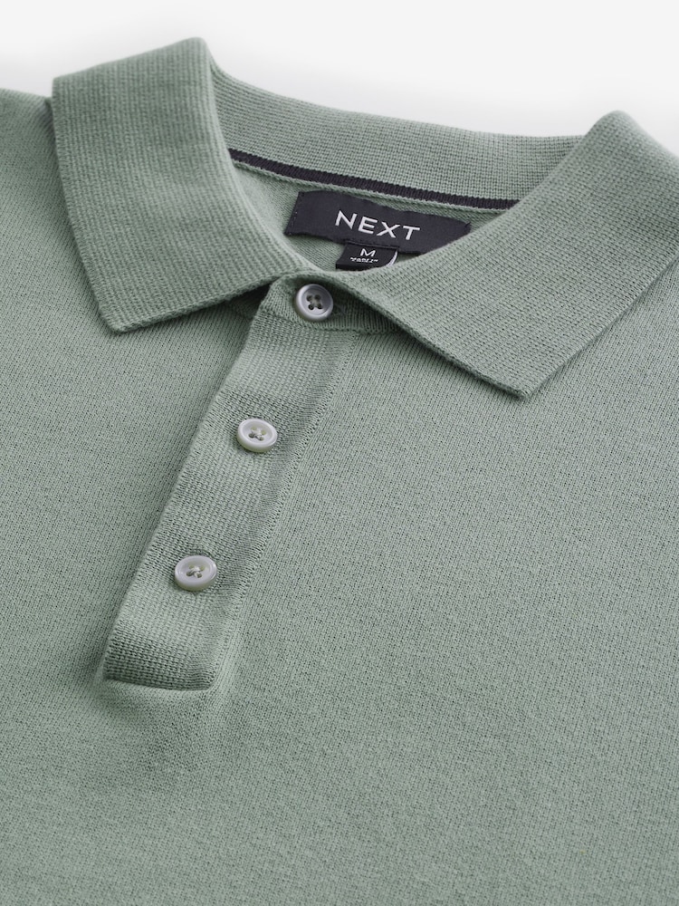 VERT SAUGE - Polo en maille à manches longues - Image 8 de 8