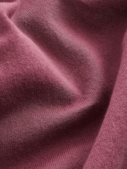 Mauve vijolična - Pleteni dolg rokav; z dolgimi rokavi Quarter Zip polo majice - Slika 8 iz 8