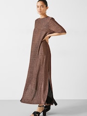 Hush Brown Glitter Maxi T-Shirt Dress - Image 3 of 5