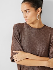 Hush Brown Glitter Maxi T-Shirt Dress - Image 4 of 5