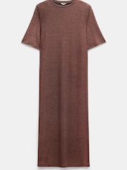 Hush Brown Glitter Maxi T-Shirt Dress - Image 5 of 5