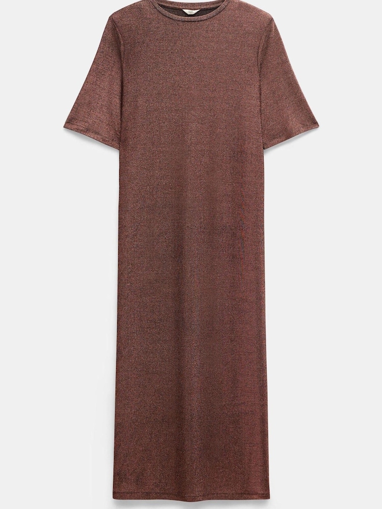 Hush Brown Glitter Maxi T-Shirt Dress - Image 5 of 5