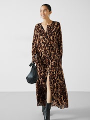 Hush Brown Nataliyah Sheer Midi Dress - Image 1 of 5