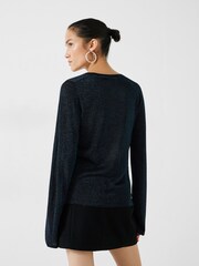 Hush Black Lorine Column Sleeve Crew Jumper - Image 2 of 5