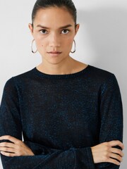 Hush Black Lorine Column Sleeve Crew Jumper - Image 4 of 5
