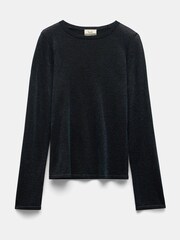 Hush Black Lorine Column Sleeve Crew Jumper - Image 5 of 5