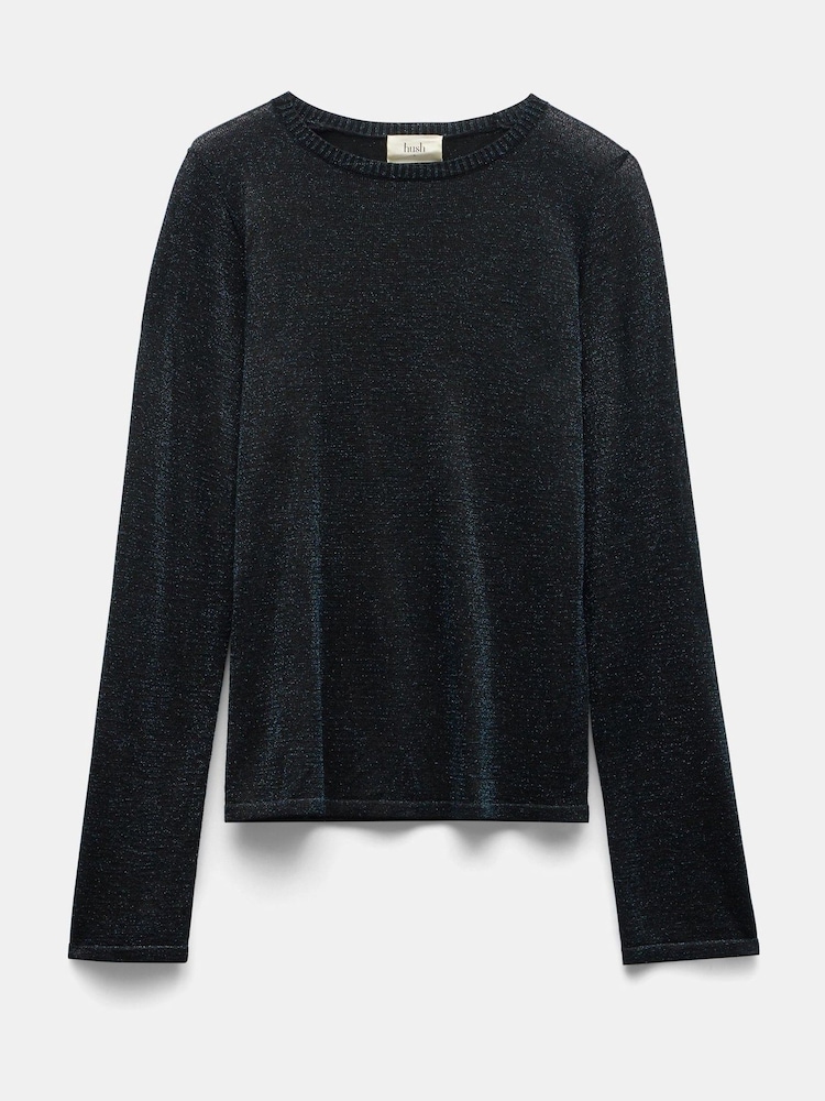 Hush Black Lorine Column Sleeve Crew Jumper - Image 5 of 5