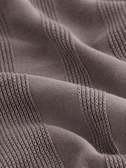 Dark Brown Texture 100% Cotton Regular Fit Quarter Zip Jumper - Image 7 of 7