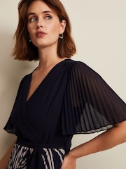Phase Eight Black Printed Abigail Pleat Midaxi Dress - Image 5 of 6