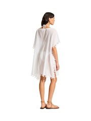Seafolly Amnesia Tassel Trim 100% Cotton Kaftan - Image 2 of 5