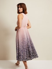 Phase Eight Pink Simara Printed Midi Dress - Image 4 of 9