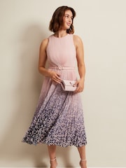 Phase Eight Pink Simara Printed Midi Dress - Image 5 of 9