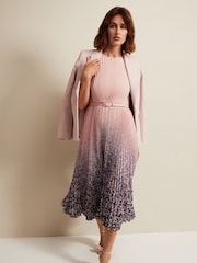 Phase Eight Pink Simara Printed Midi Dress - Image 6 of 9